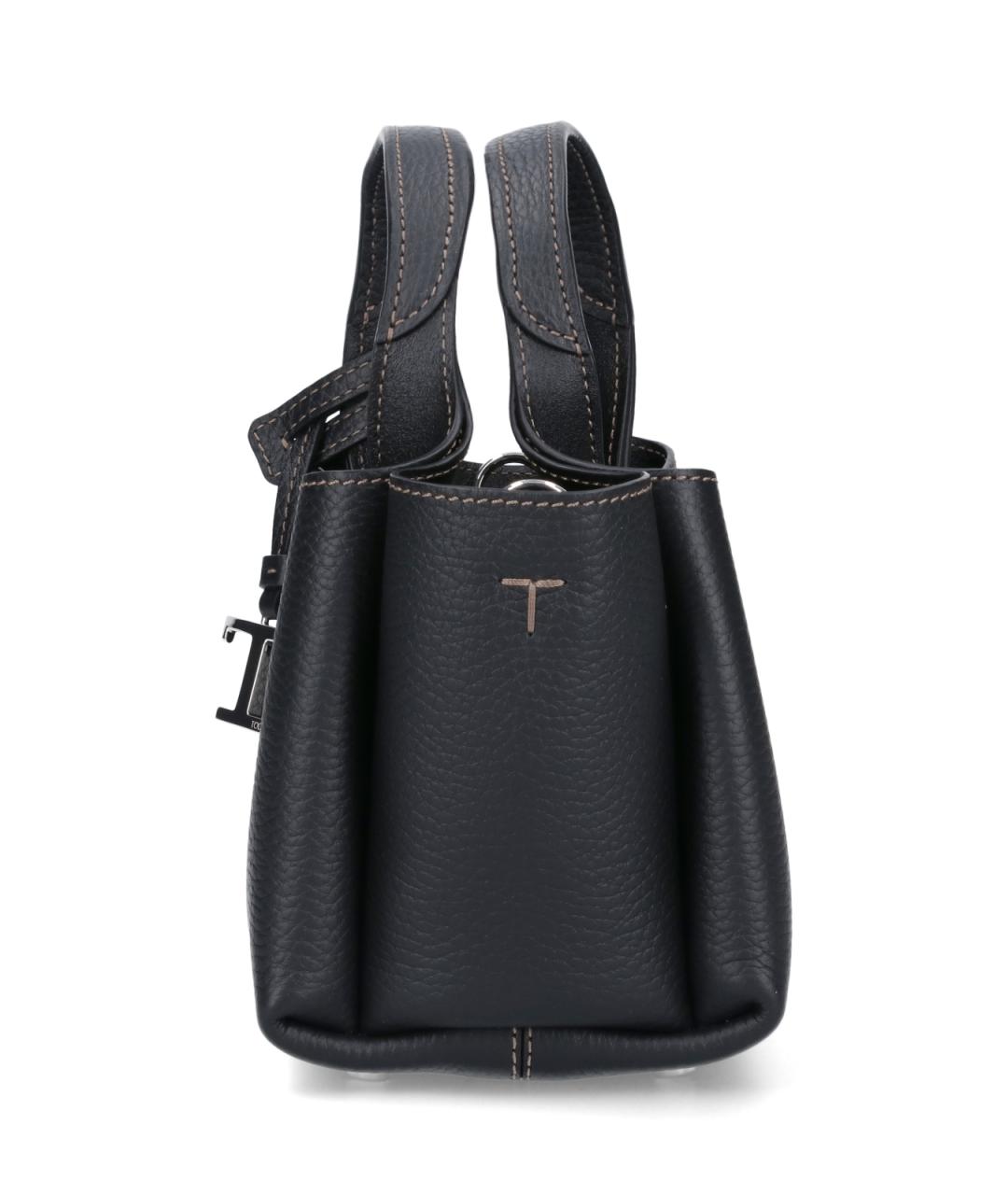 TOD'S Черная кожаная сумка тоут, фото 5