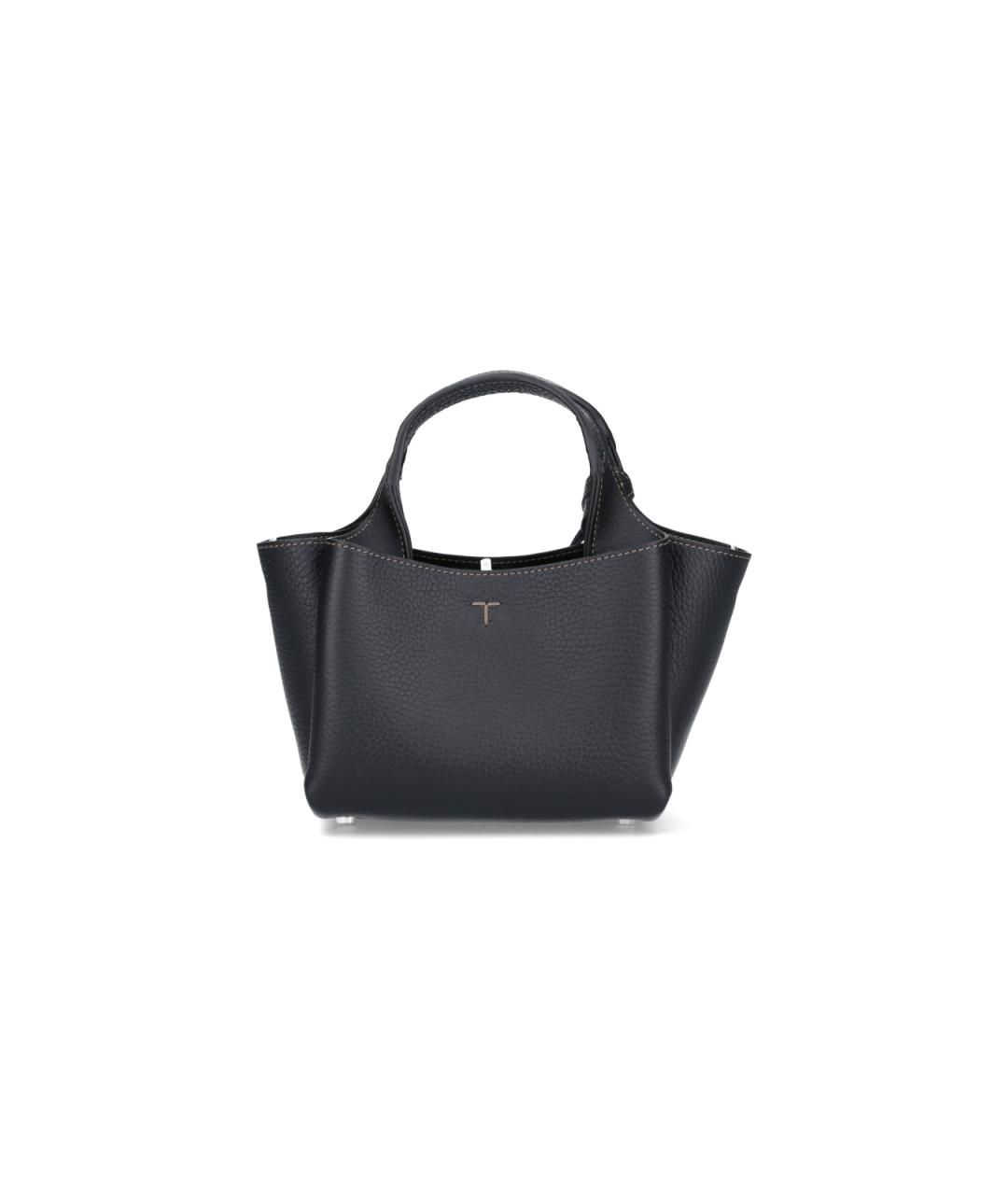 TOD'S Черная кожаная сумка тоут, фото 3