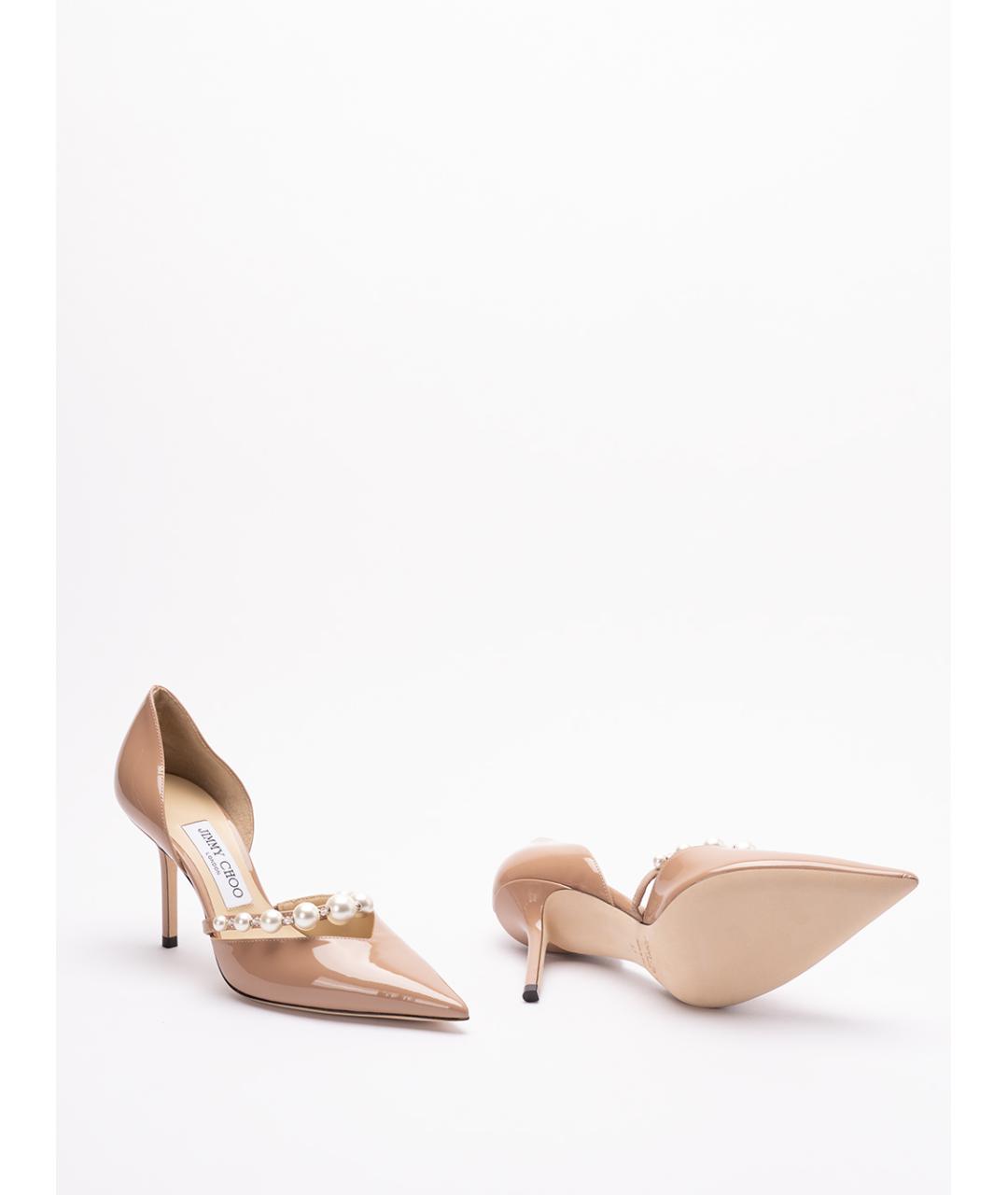 JIMMY CHOO Бежевые кожаные туфли, фото 3