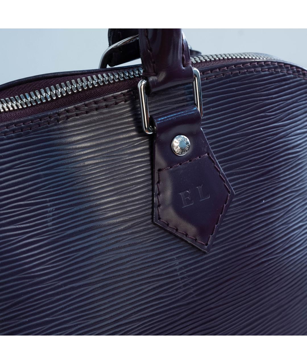 LOUIS VUITTON Фиолетовая кожаная сумка с короткими ручками, фото 4