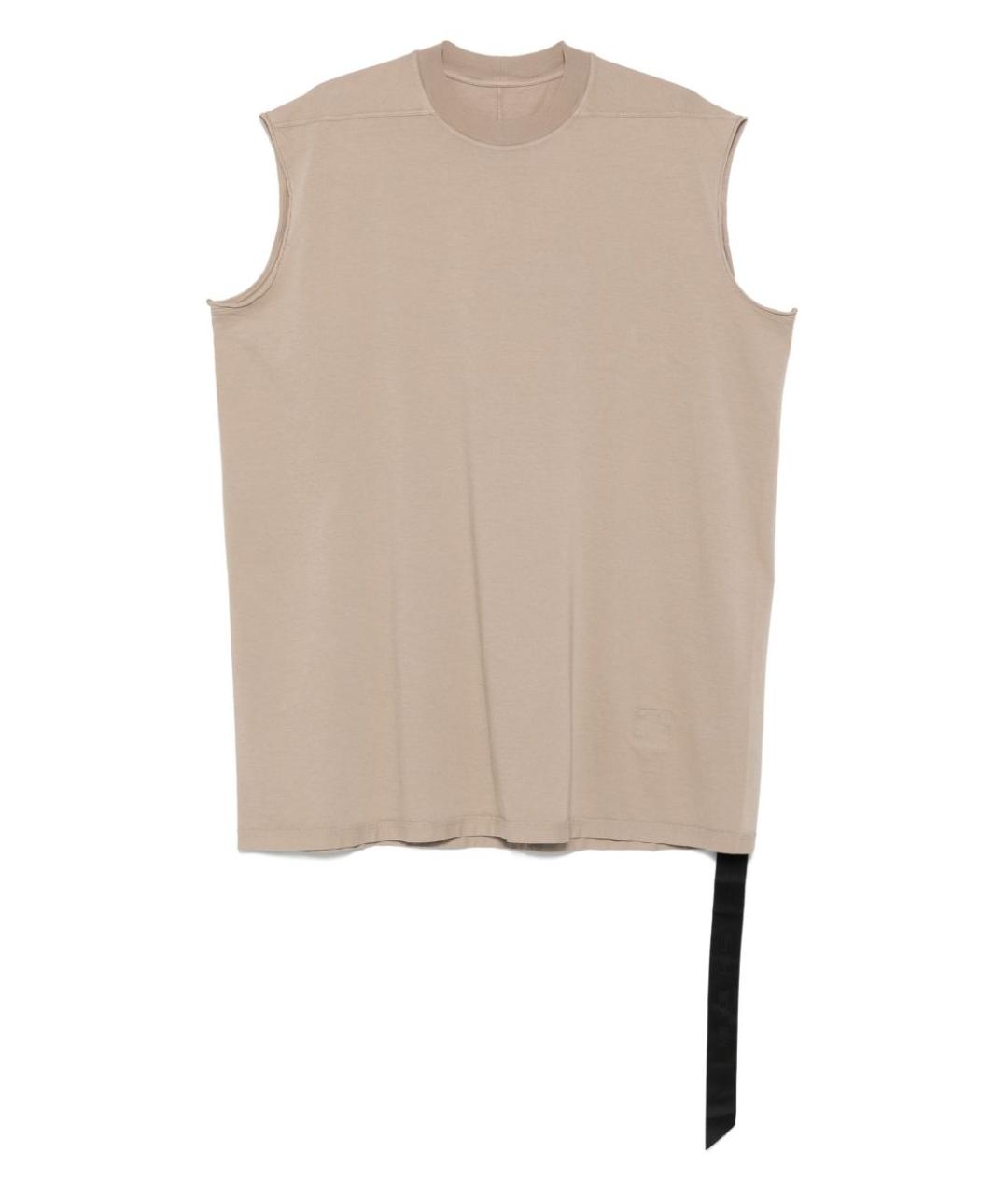 RICK OWENS DRKSHDW Бежевая хлопковая футболка, фото 1