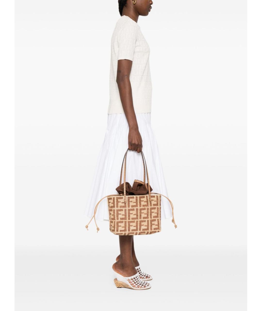 FENDI Бежевая сумка тоут, фото 2