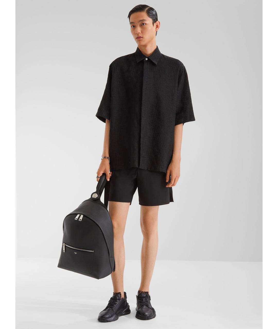 FENDI Черная льняная кэжуал рубашка, фото 2