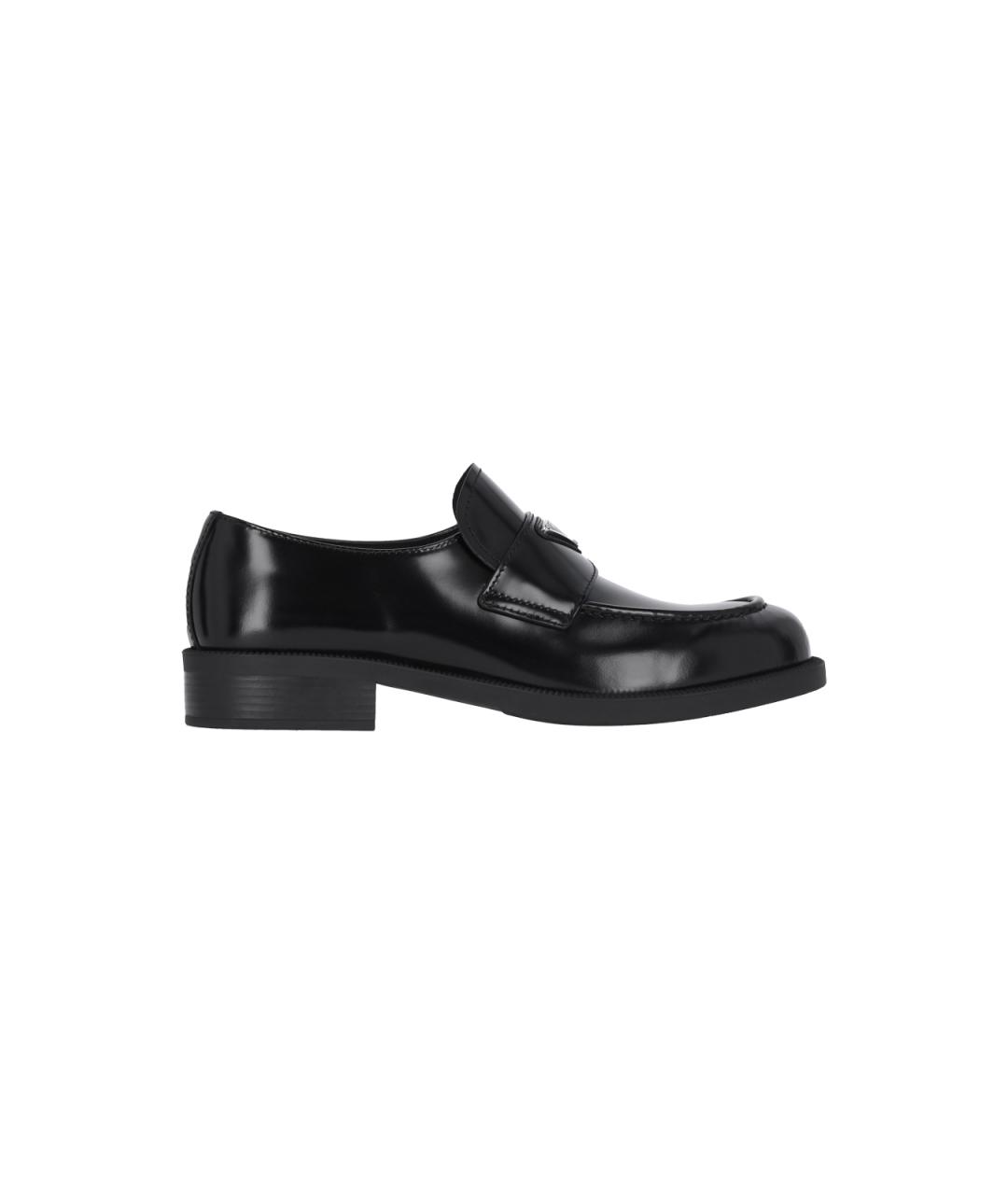 PRADA Черные кожаные лоферы, фото 1
