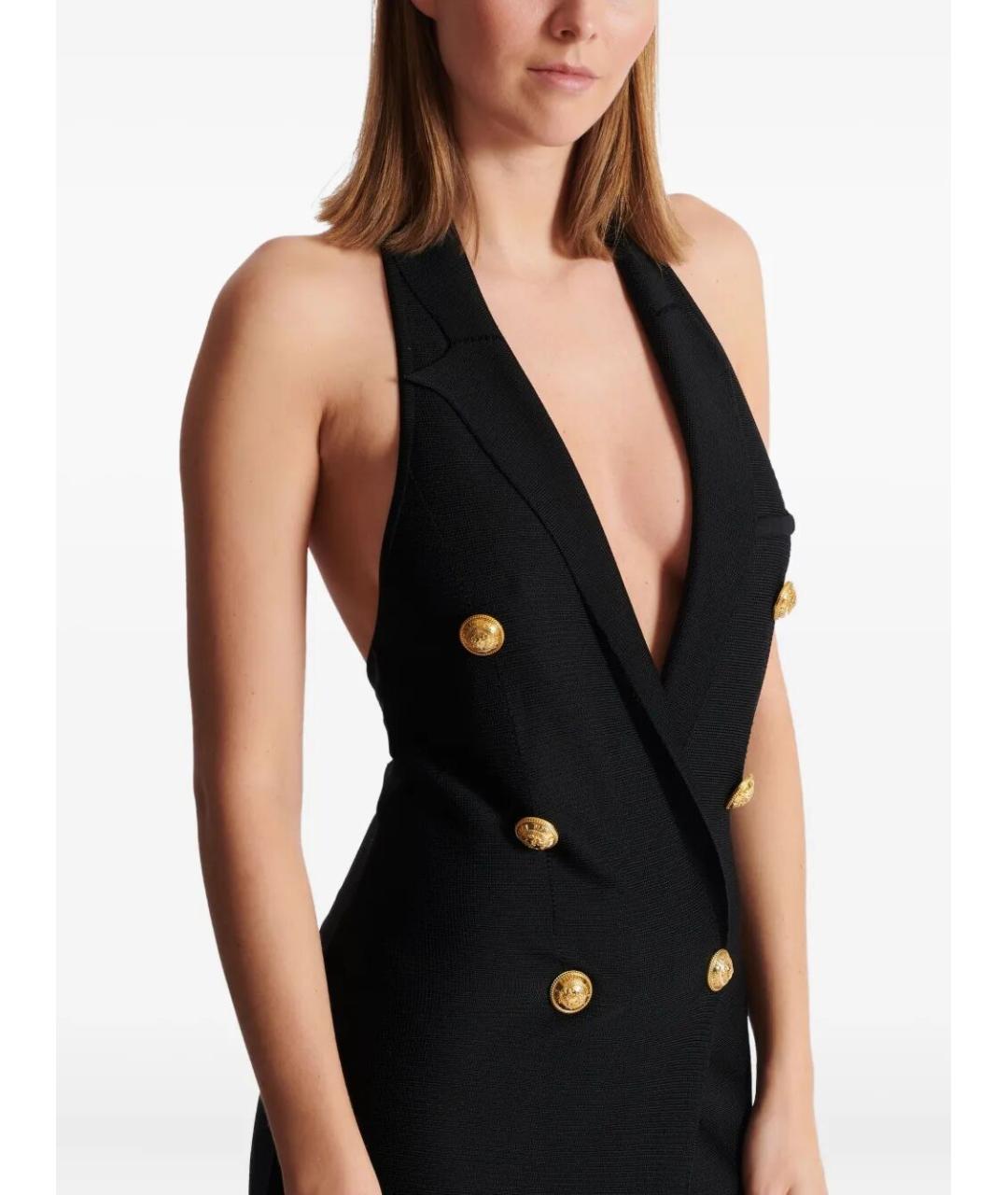 BALMAIN Черное вискозное платье, фото 4