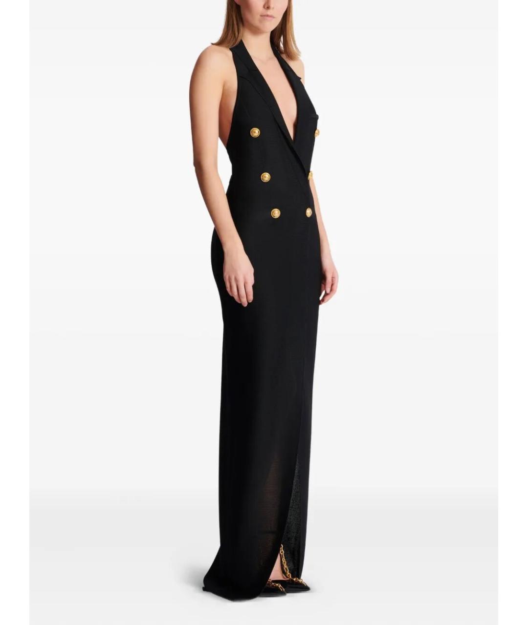 BALMAIN Черное вискозное платье, фото 2