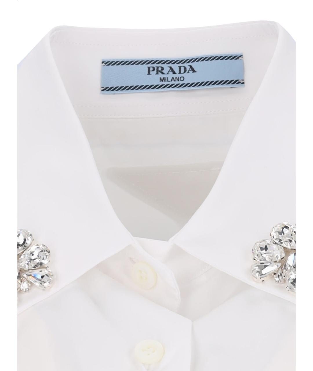 PRADA Белая хлопковая рубашка, фото 5