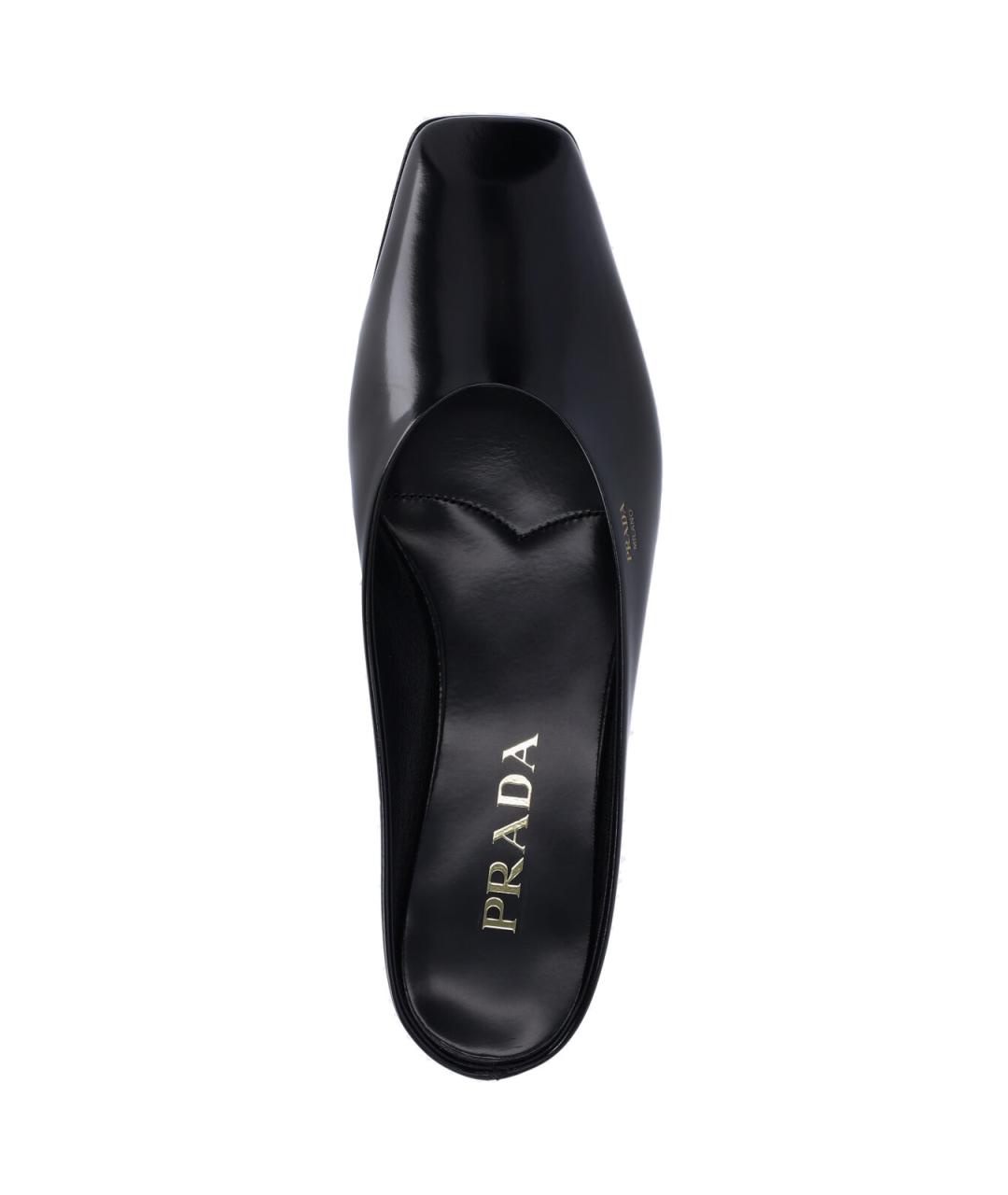 PRADA Черные кожаные мюли, фото 5