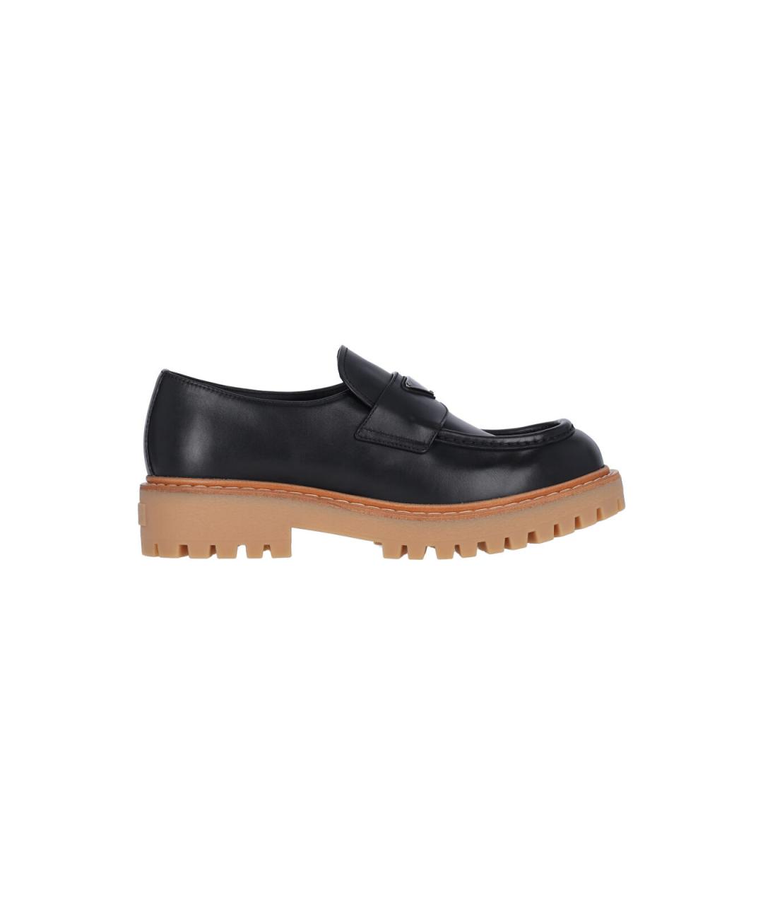 PRADA Черные кожаные лоферы, фото 1