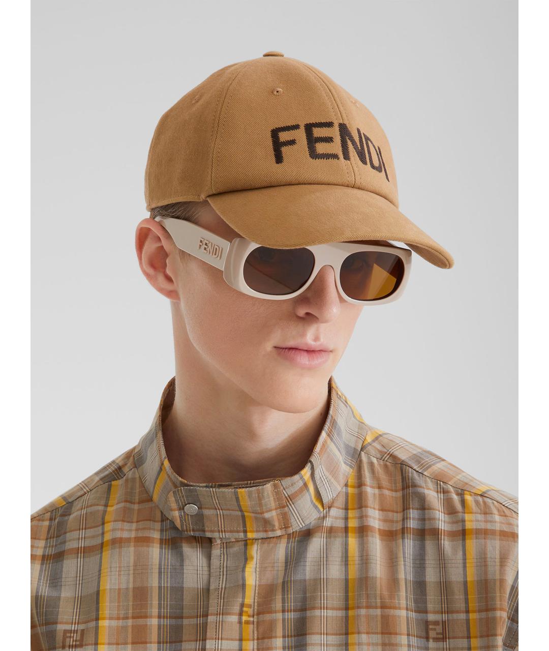 FENDI Бежевая хлопковая кепка/бейсболка, фото 2