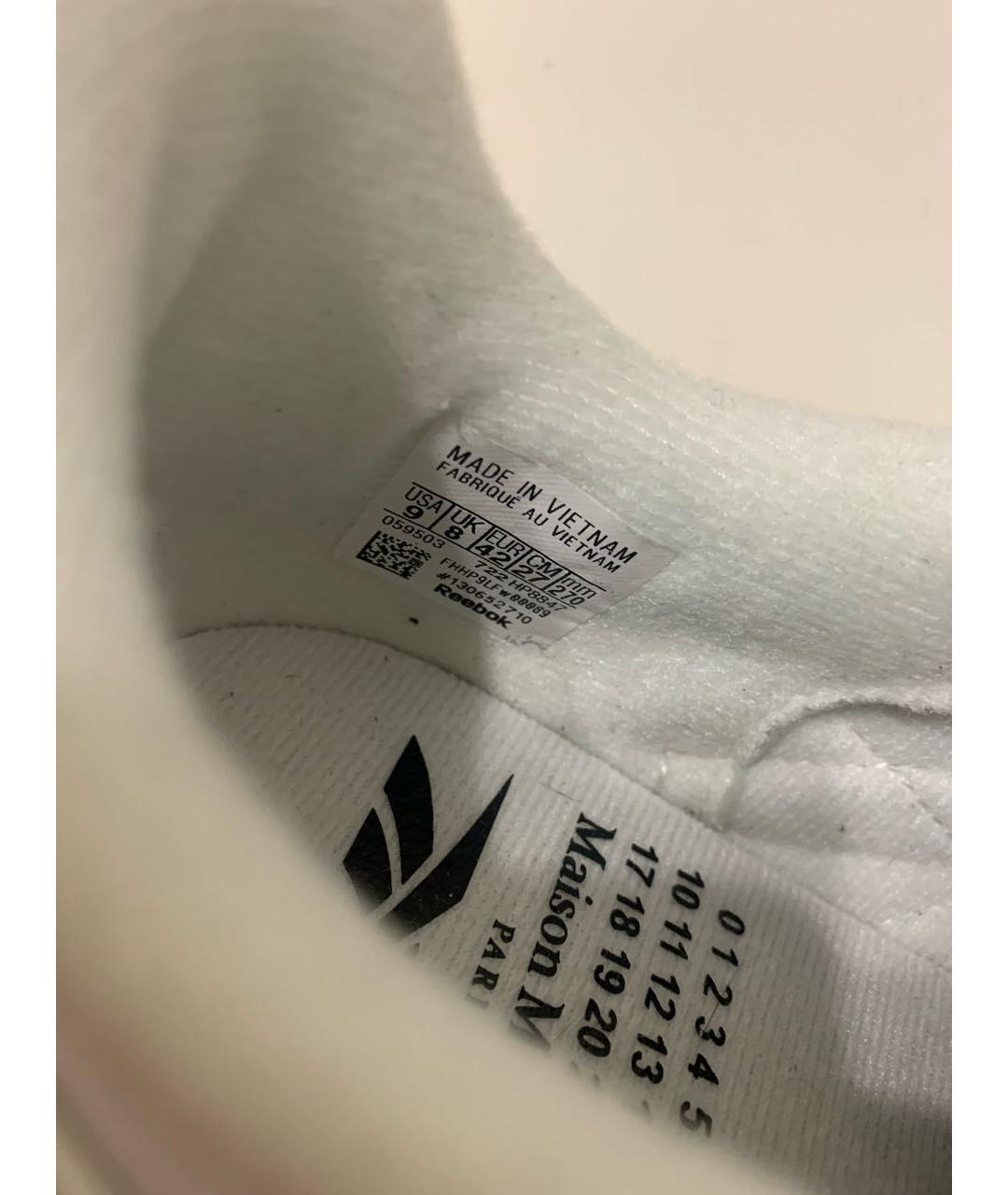 MAISON MARGIELA Белые текстильные низкие кроссовки / кеды, фото 7