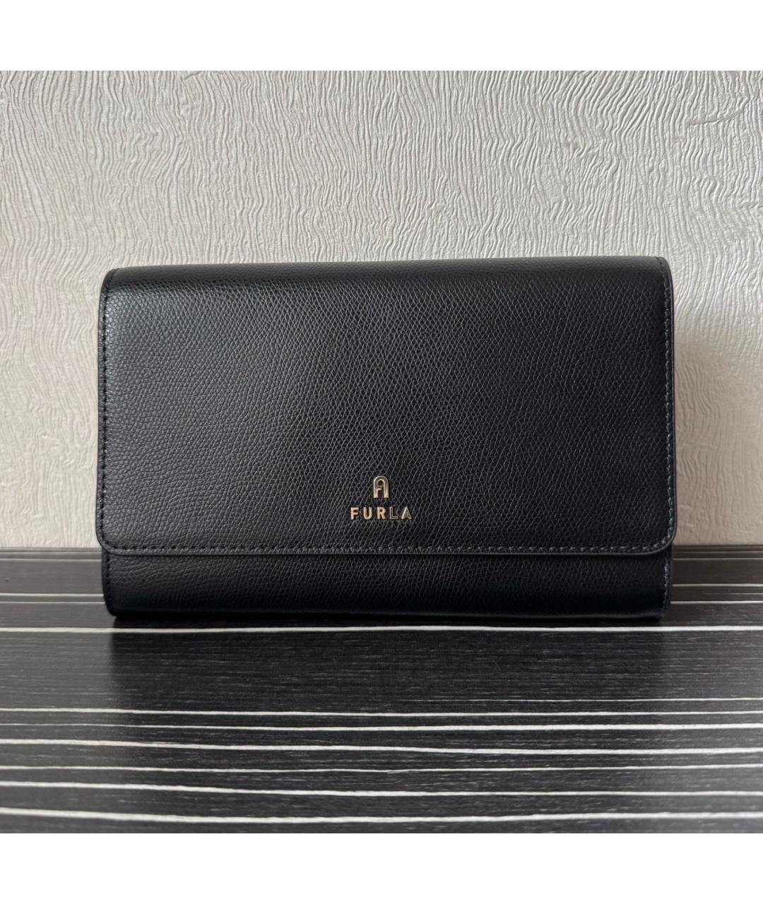 FURLA Черная кожаная сумка через плечо, фото 5