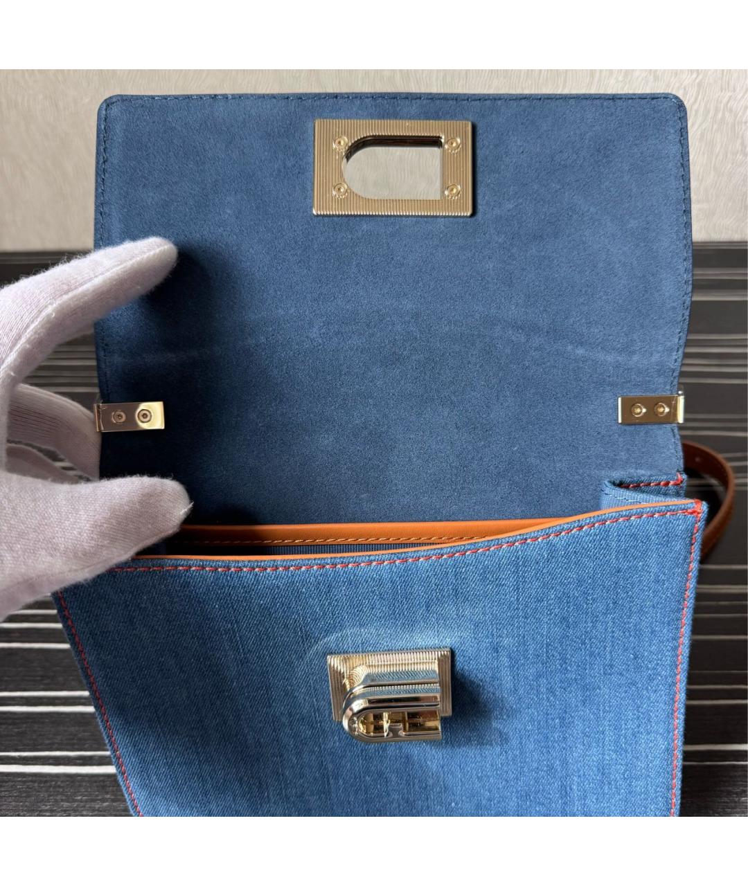 FURLA Синяя тканевая сумка через плечо, фото 4