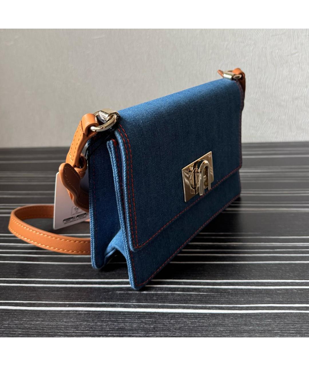 FURLA Синяя тканевая сумка через плечо, фото 2