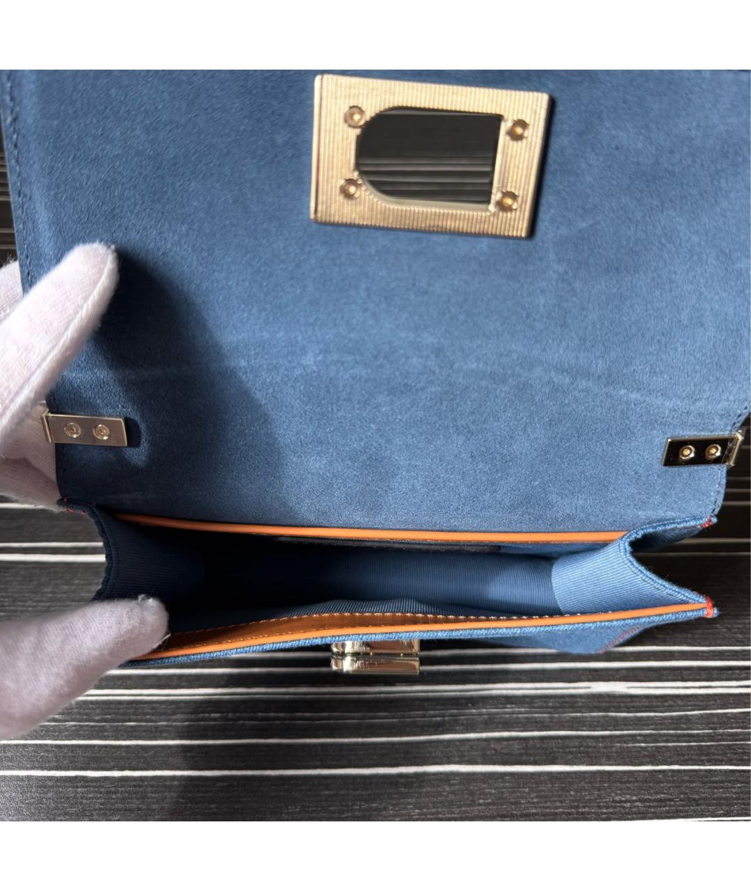 FURLA Синяя тканевая сумка через плечо, фото 5