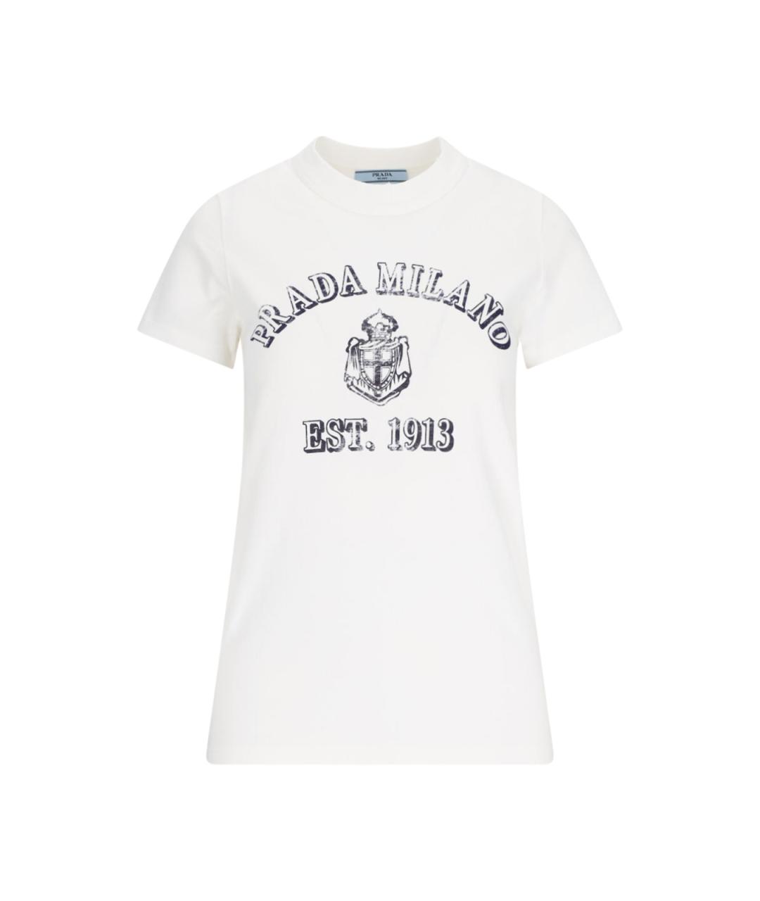 PRADA Белая хлопковая футболка, фото 1