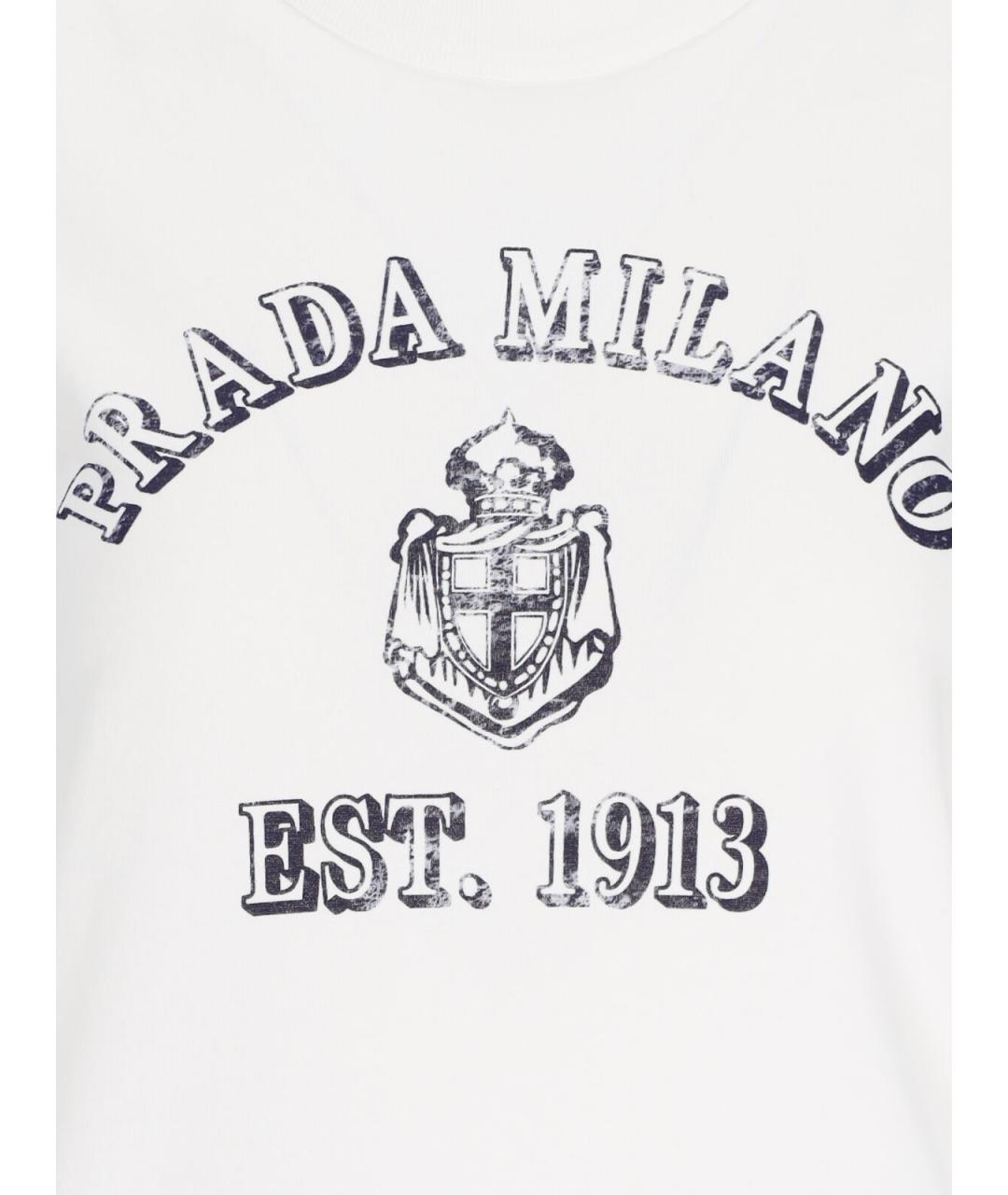 PRADA Белая хлопковая футболка, фото 3