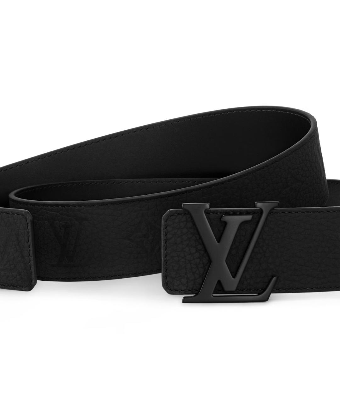 LOUIS VUITTON Черный кожаный ремень, фото 2