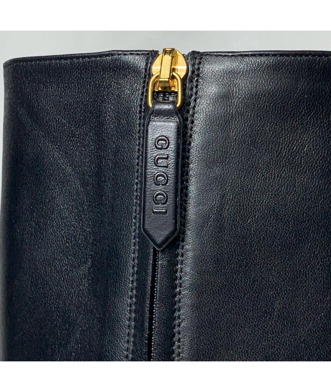 GUCCI Черные кожаные сапоги, фото 5