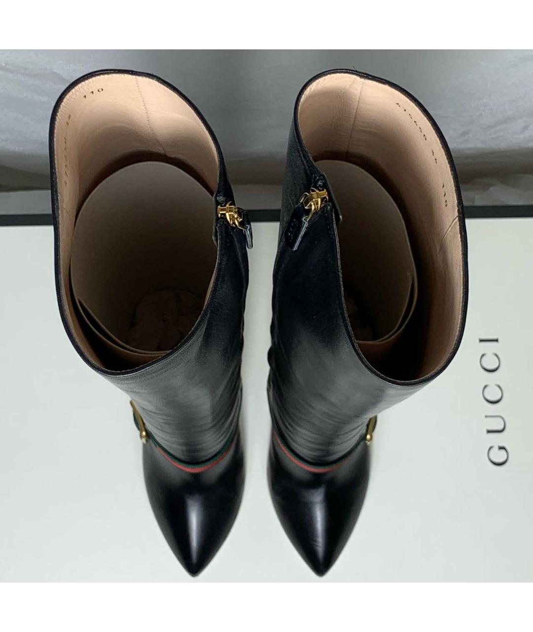 GUCCI Черные кожаные сапоги, фото 8