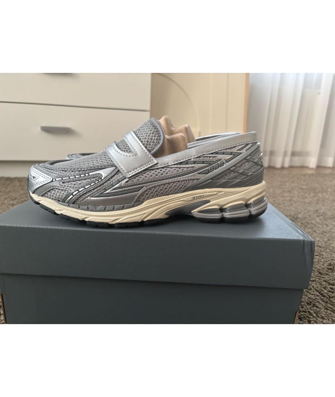 NEW BALANCE Серебряные текстильные низкие кроссовки / кеды, фото 3