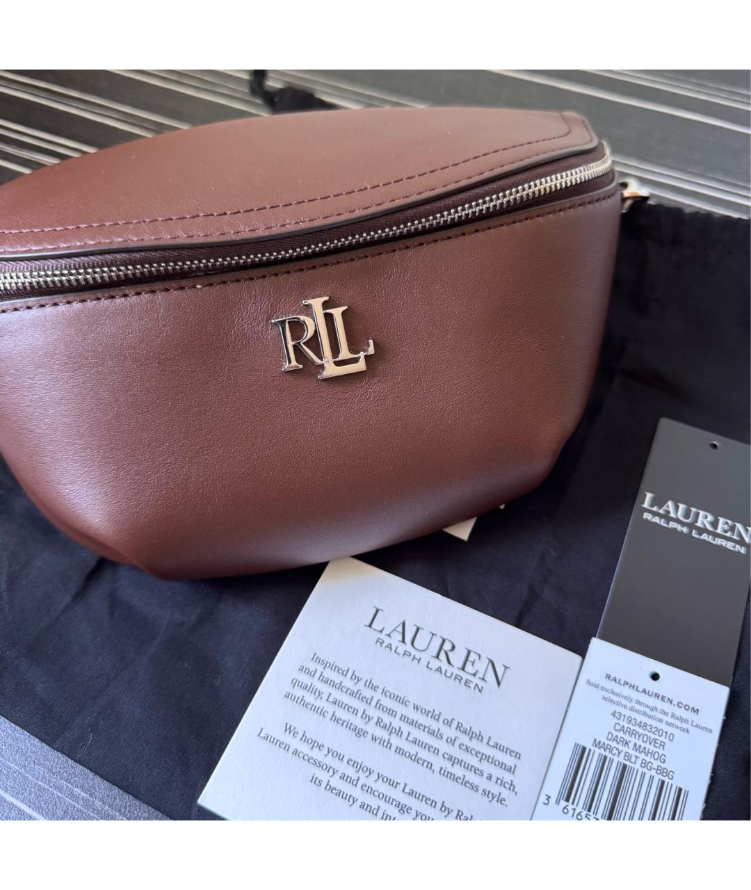 POLO RALPH LAUREN Коричневая кожаная поясная сумка, фото 7