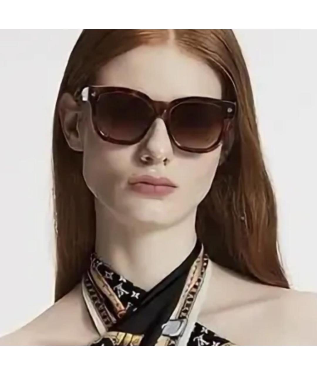 LOUIS VUITTON Коричневые солнцезащитные очки, фото 5