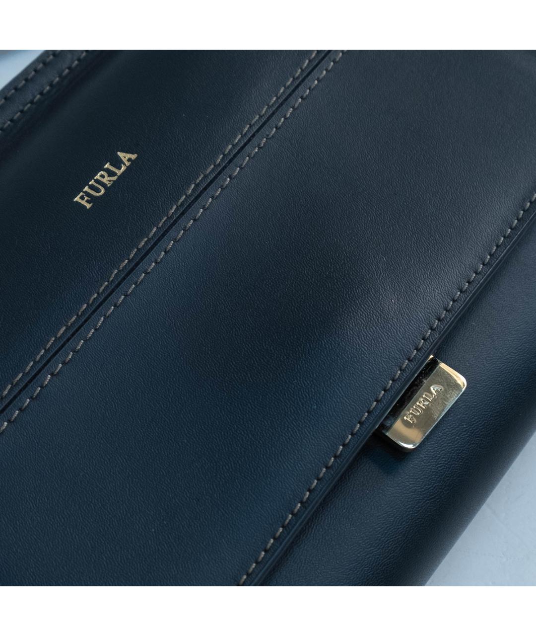 FURLA Черная кожаная сумка через плечо, фото 4