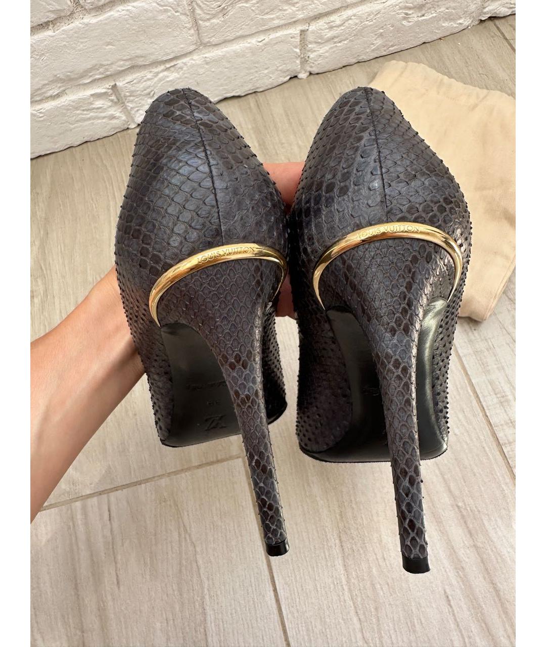 LOUIS VUITTON Синие кожаные туфли, фото 8