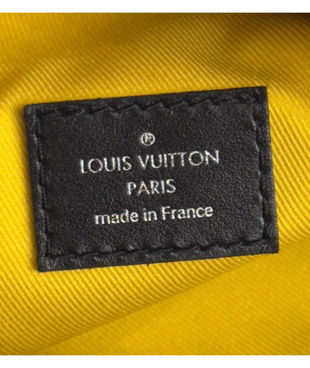 LOUIS VUITTON Черная кожаная сумка тоут, фото 6