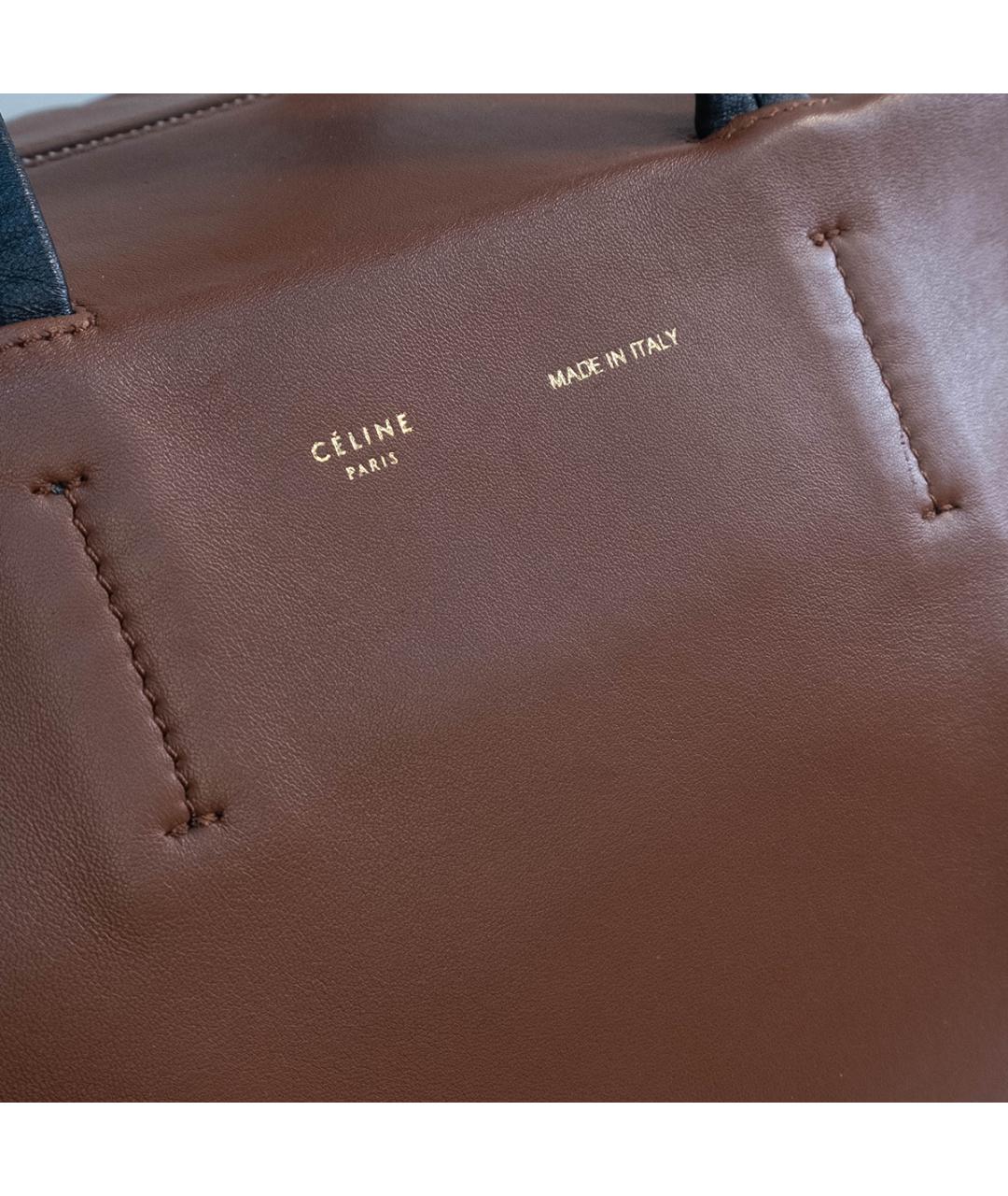 CELINE Коричневая кожаная сумка тоут, фото 4