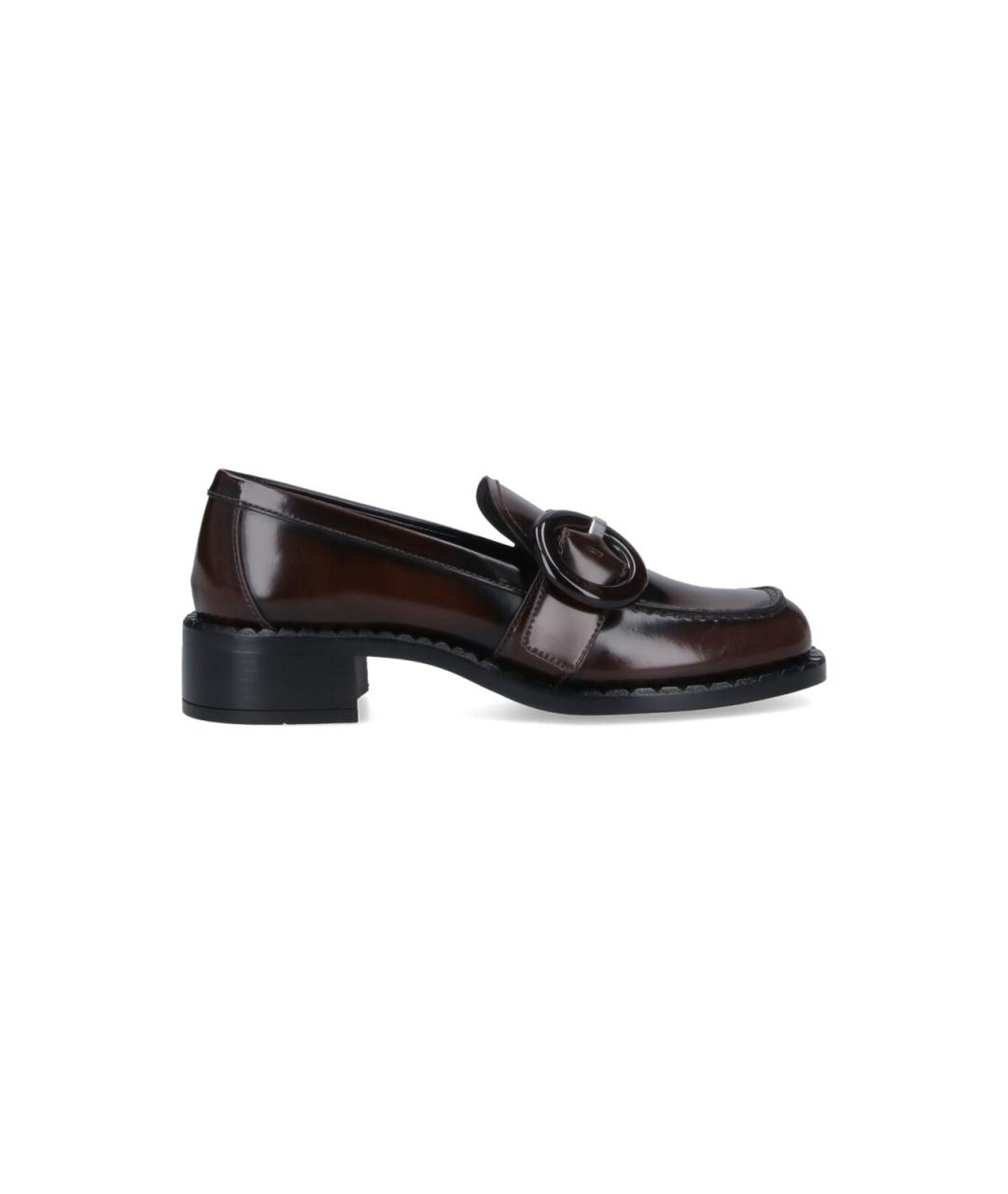 PRADA Коричневые кожаные лоферы, фото 1