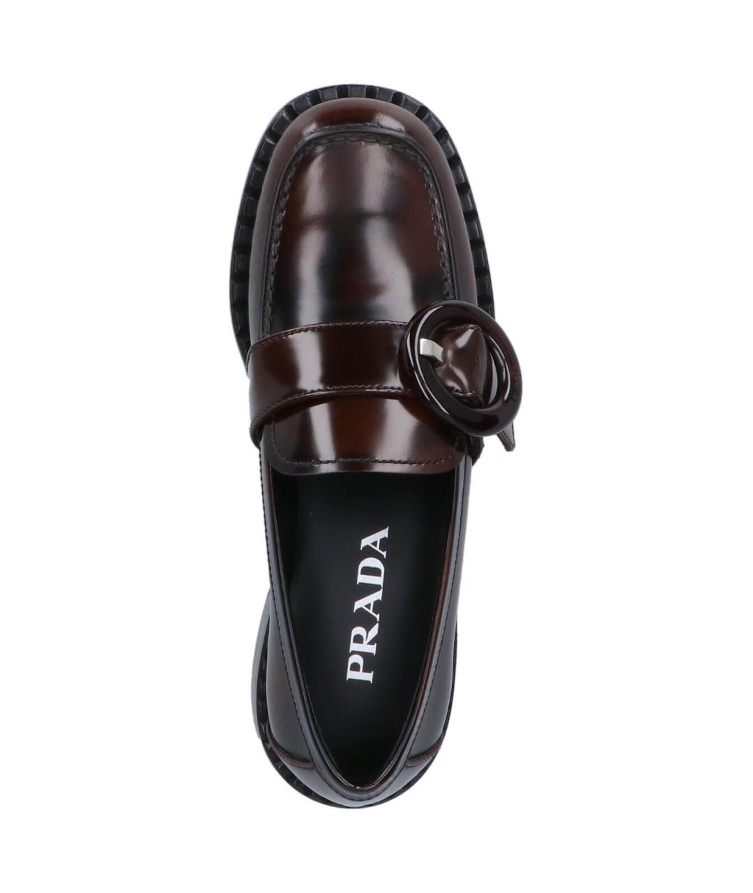 PRADA Коричневые кожаные лоферы, фото 5