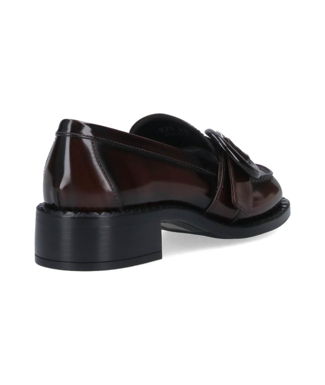 PRADA Коричневые кожаные лоферы, фото 4