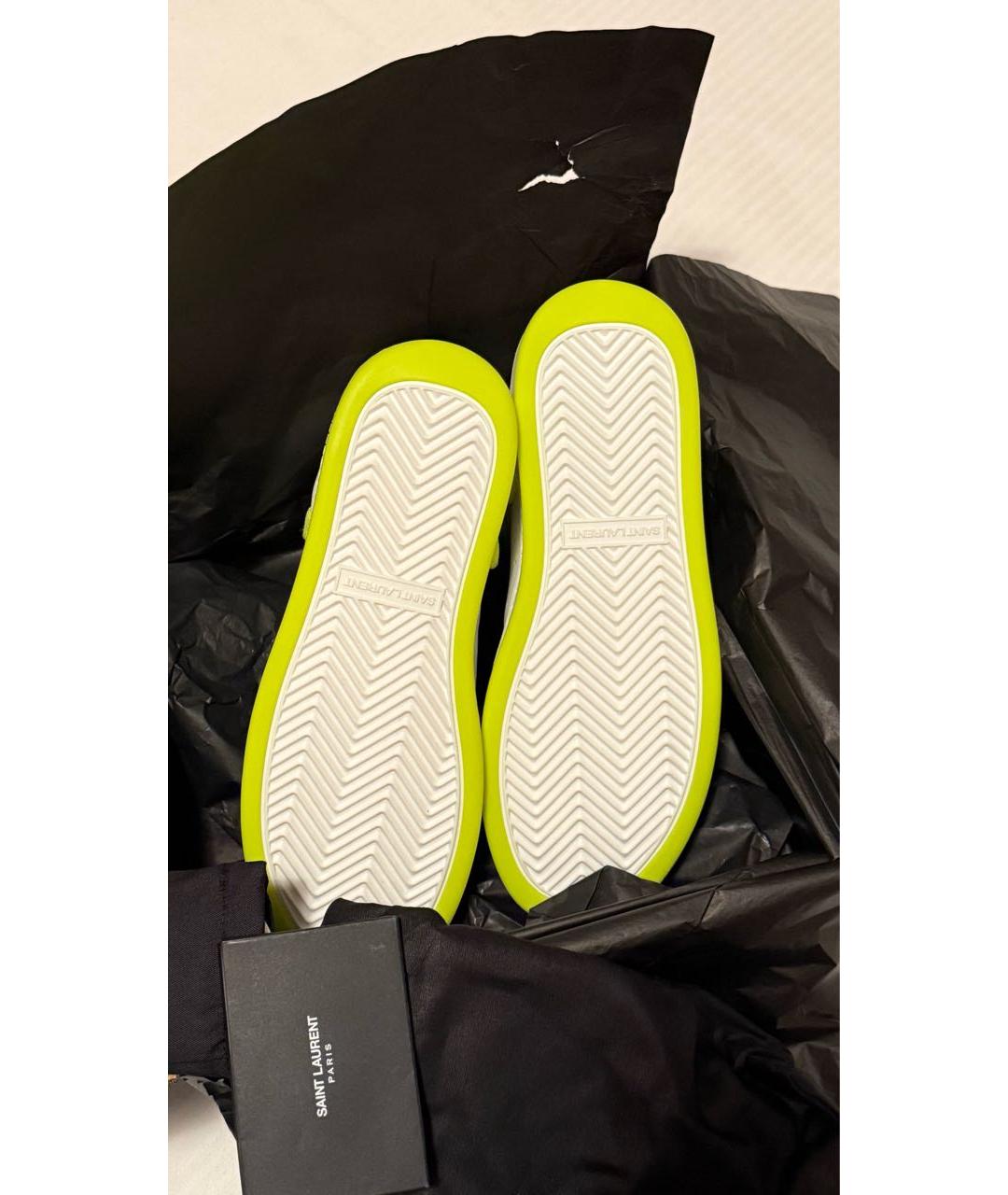 SAINT LAURENT Белые кожаные кроссовки, фото 7