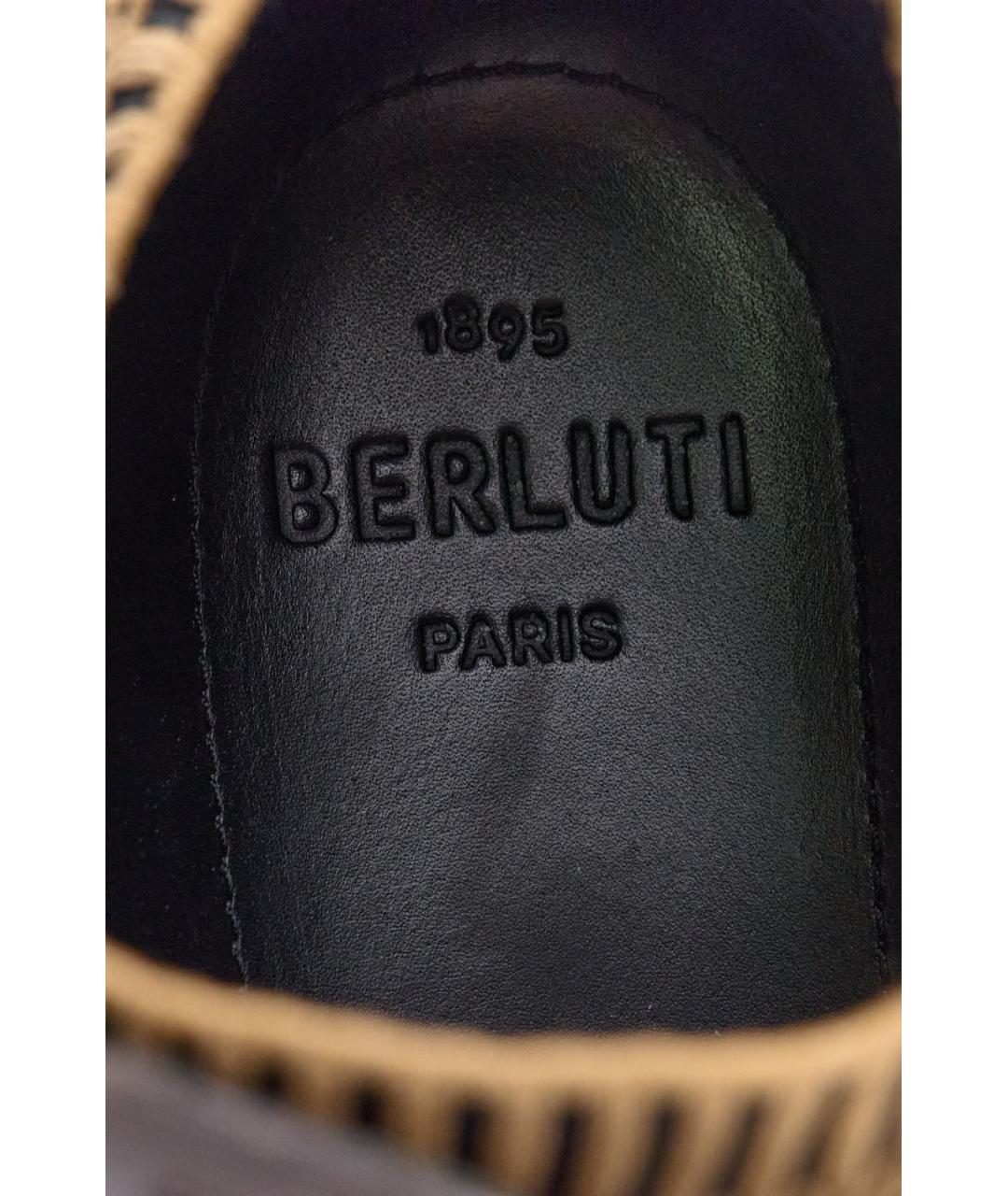 BERLUTI Бежевые текстильные низкие кроссовки / кеды, фото 5