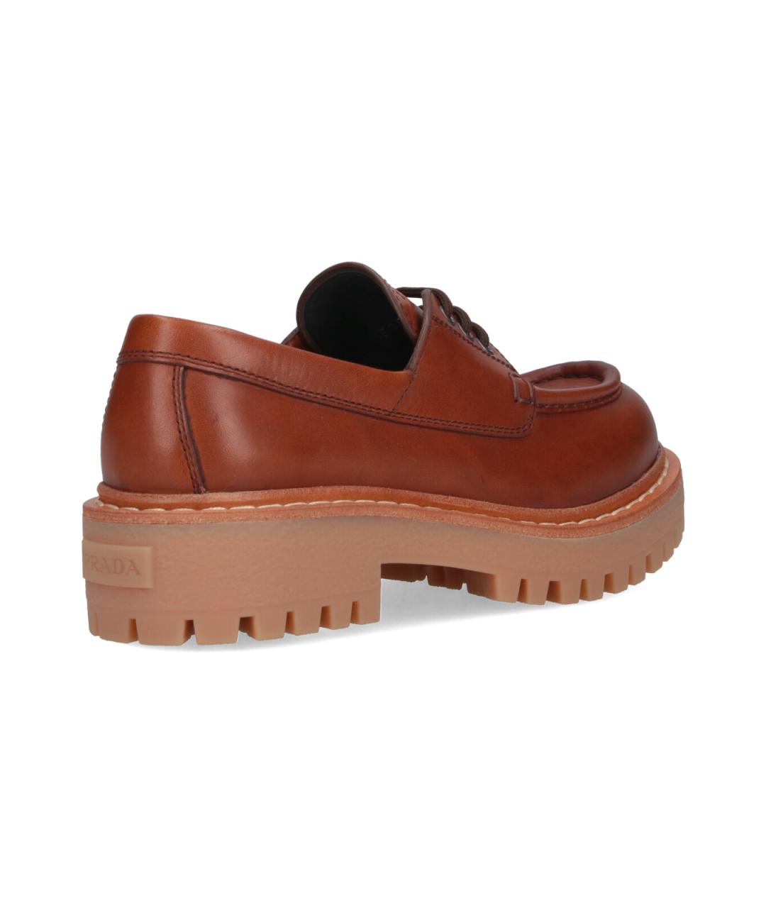 PRADA Коричневые кожаные лоферы, фото 4