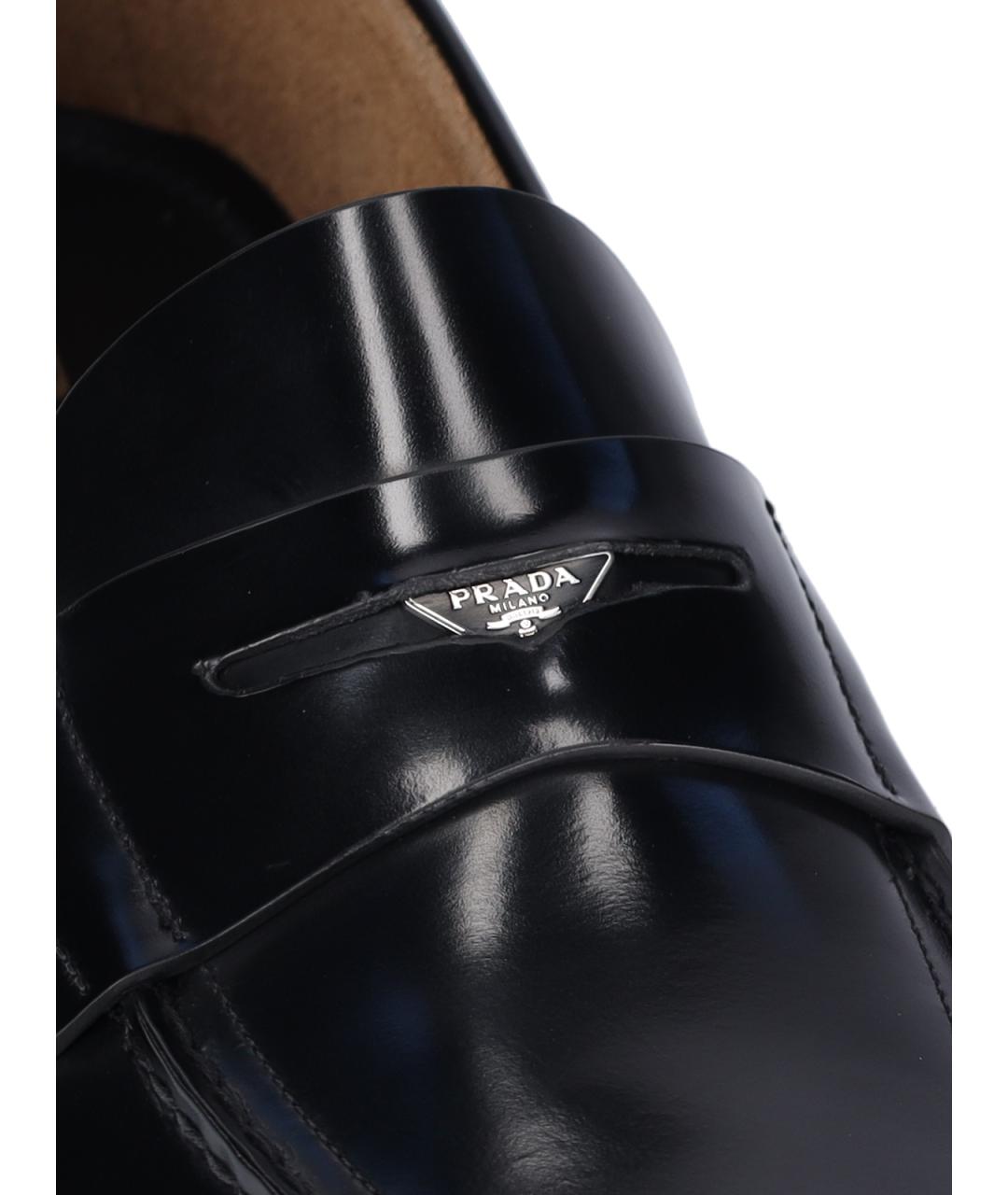 PRADA Черные кожаные лоферы, фото 4