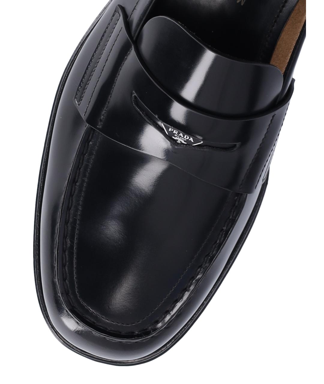 PRADA Черные кожаные лоферы, фото 5