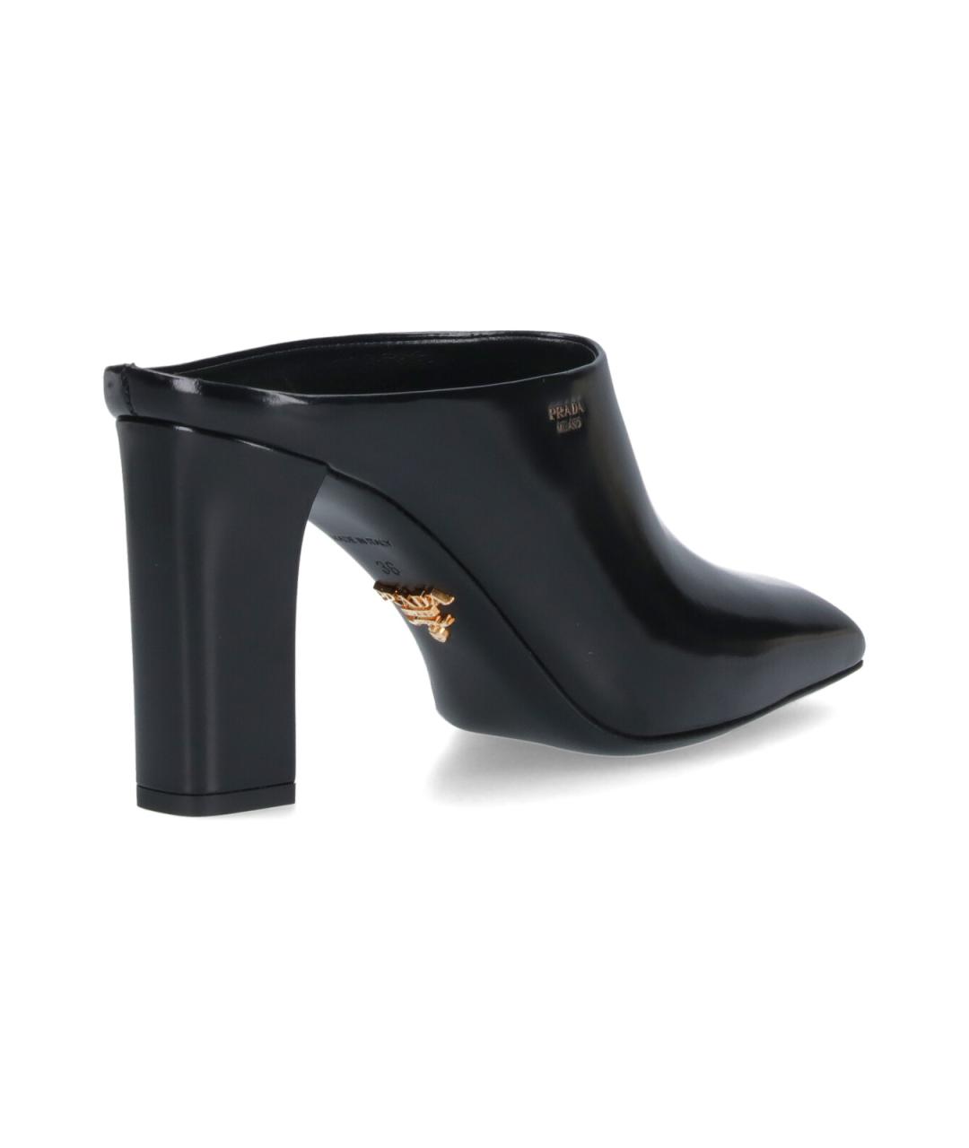 PRADA Черные кожаные мюли, фото 4