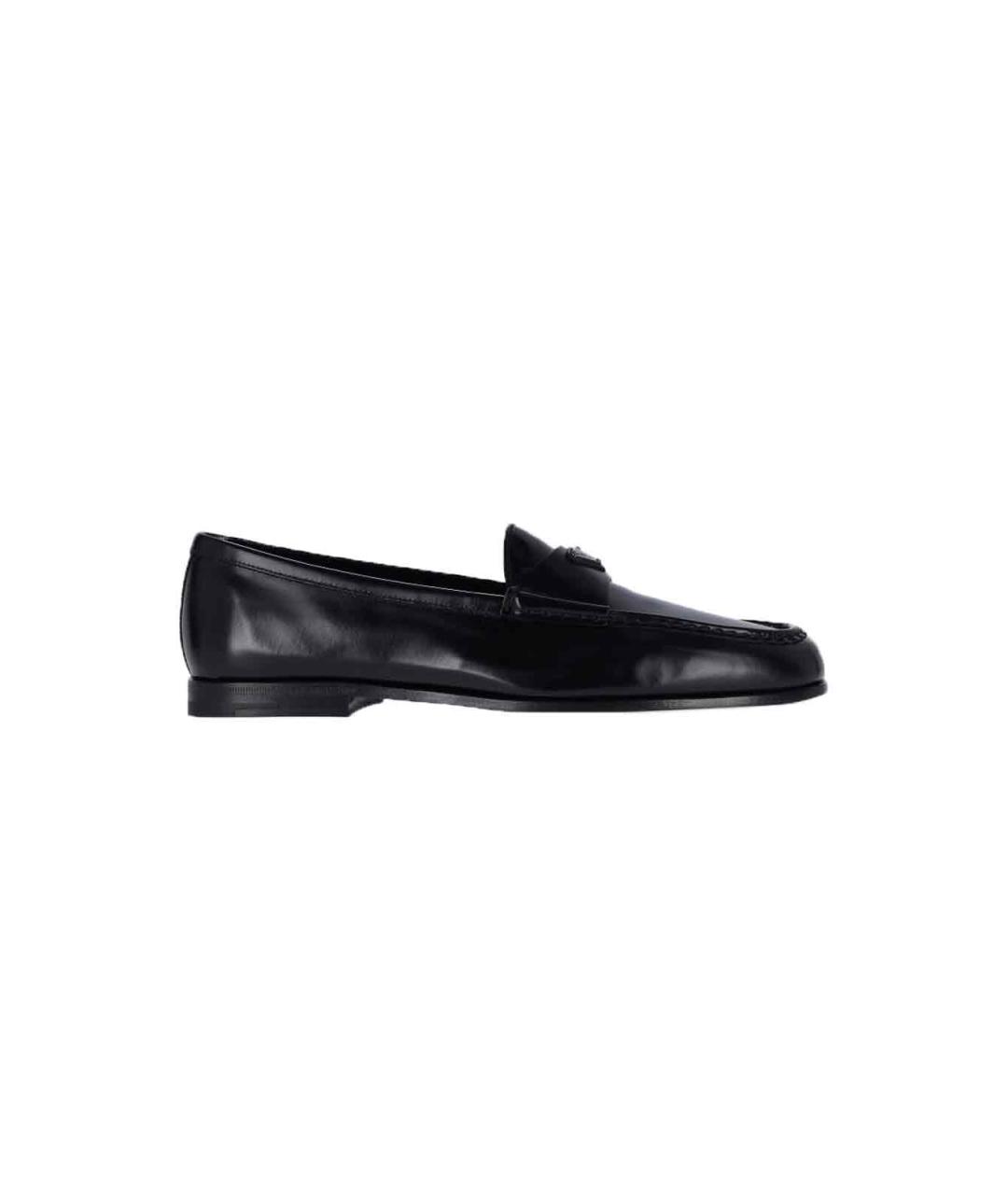 PRADA Черные кожаные лоферы, фото 1
