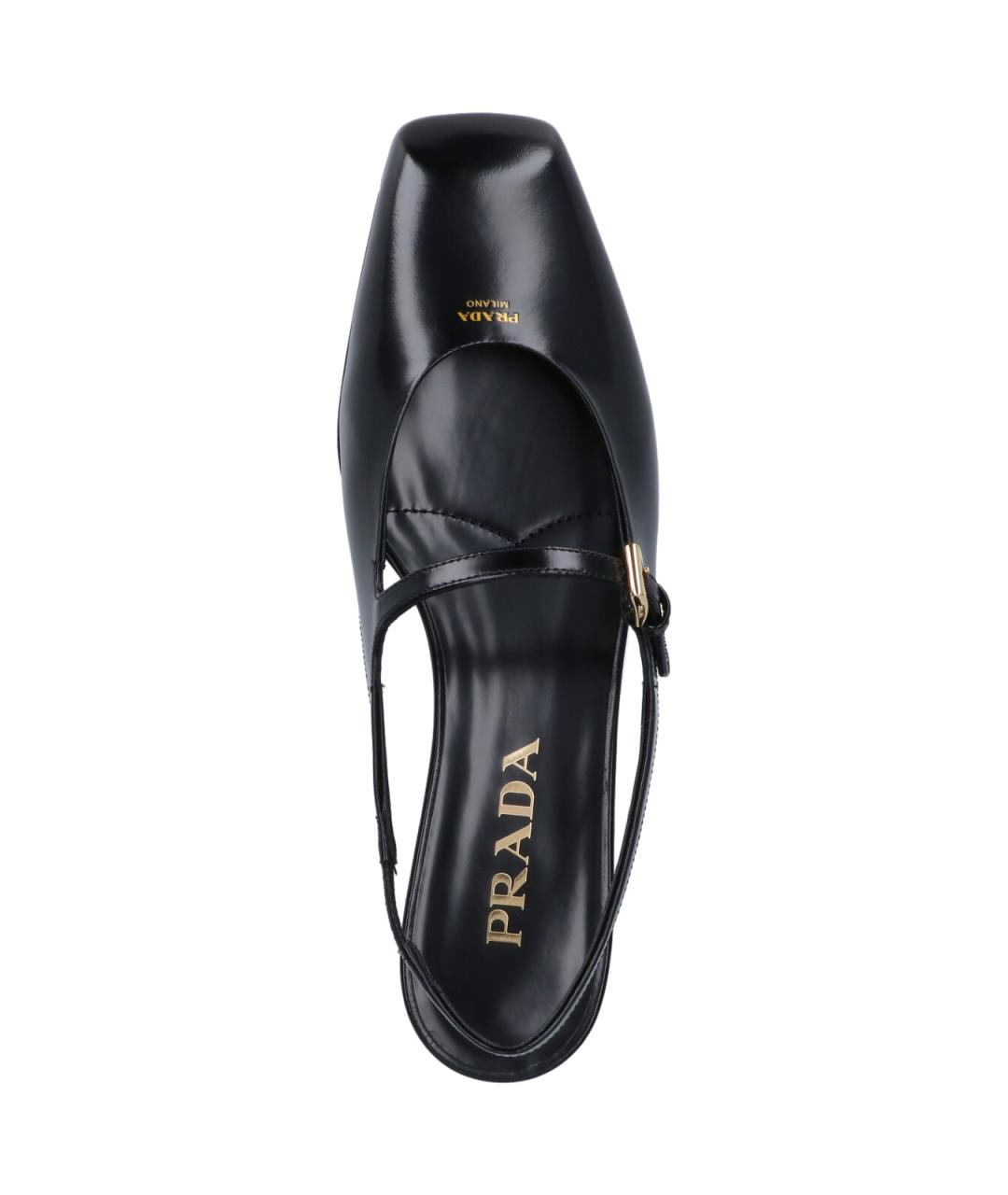 PRADA Черные кожаные босоножки, фото 5