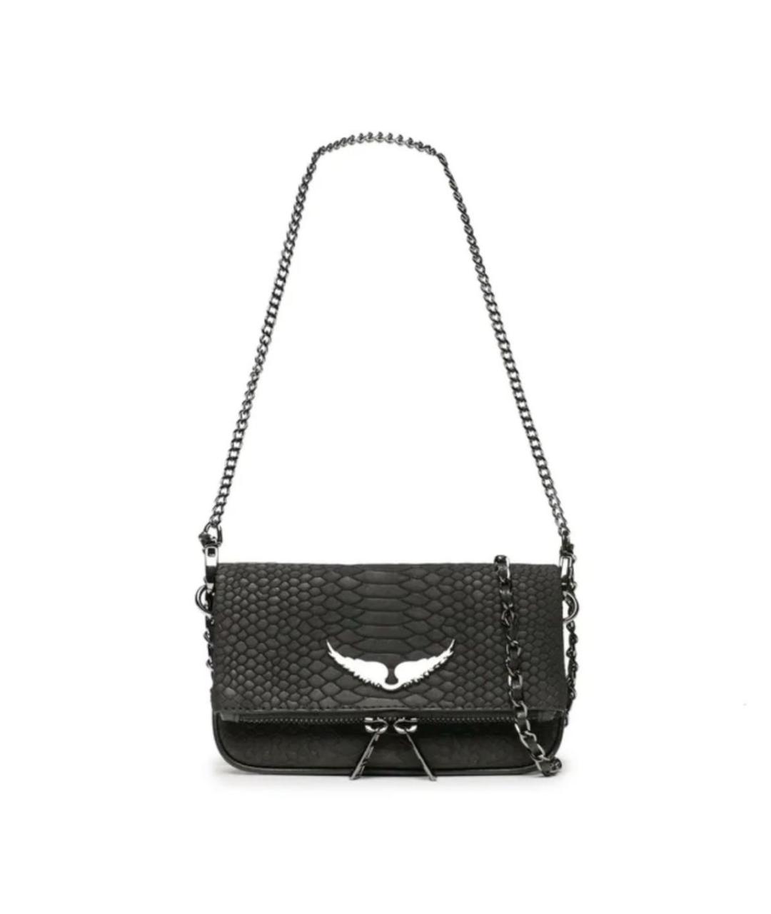 ZADIG & VOLTAIRE Черная кожаная сумка через плечо, фото 5