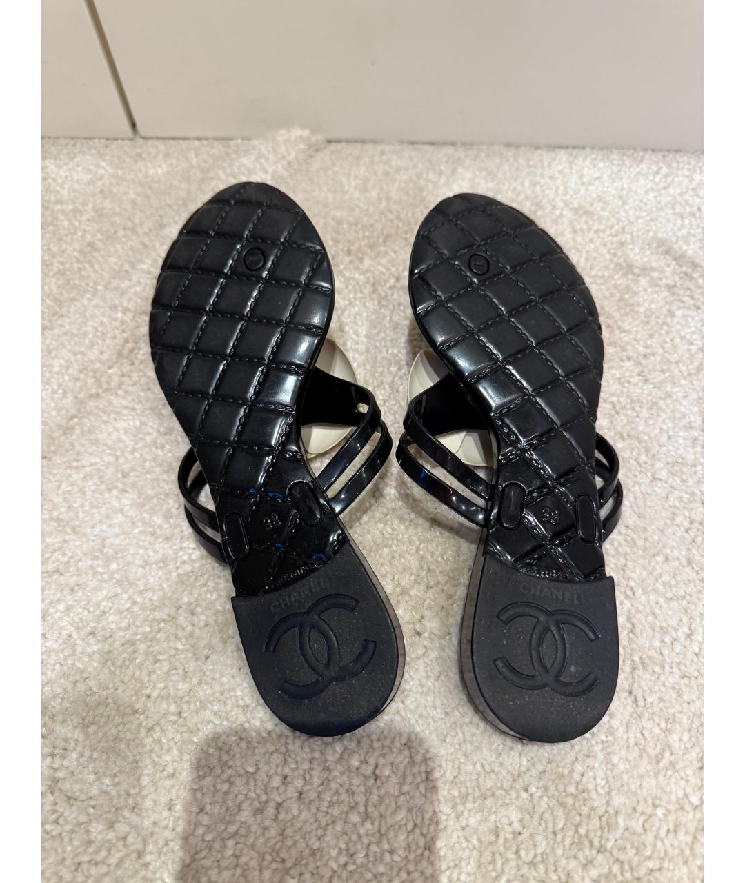 CHANEL Черные сандалии, фото 5