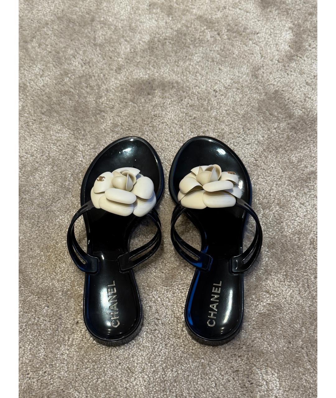 CHANEL Черные сандалии, фото 4