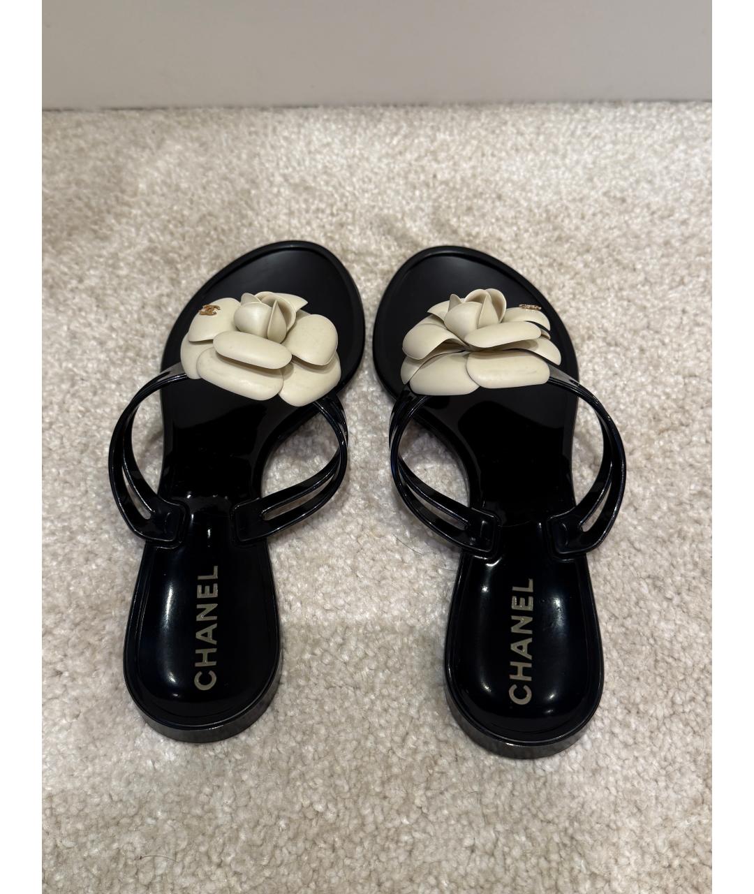 CHANEL Черные сандалии, фото 3