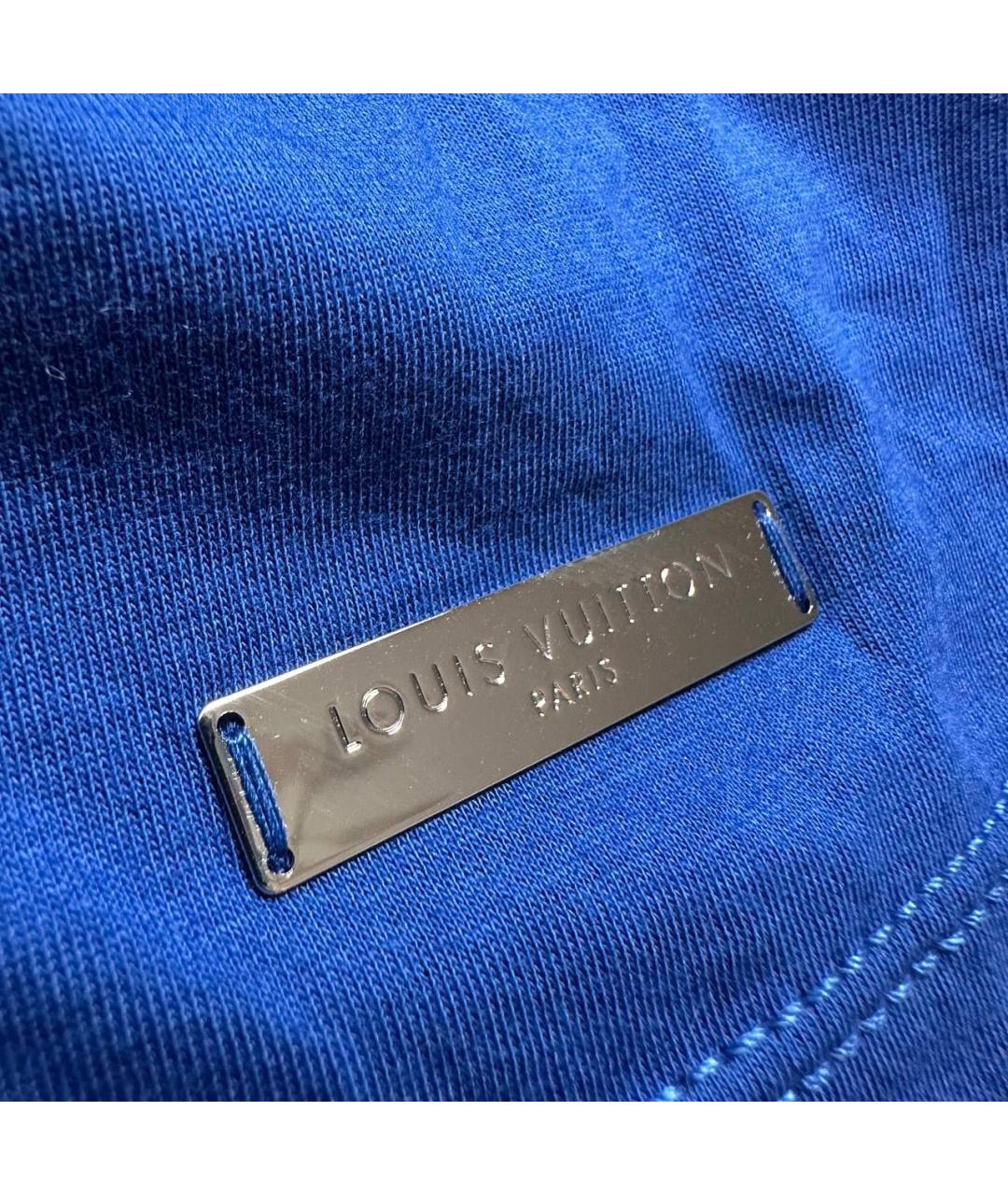 LOUIS VUITTON Синяя хлопковая футболка, фото 6