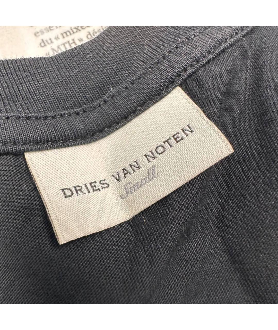 DRIES VAN NOTEN Черная хлопковая футболка, фото 3