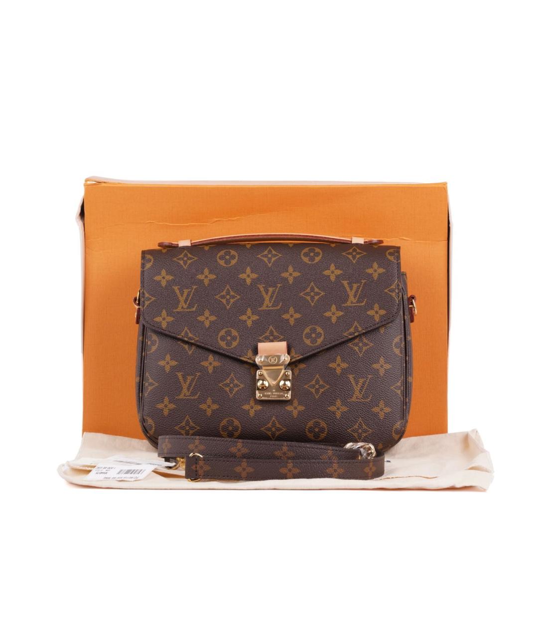 LOUIS VUITTON Коричневая кожаная сумка через плечо, фото 3