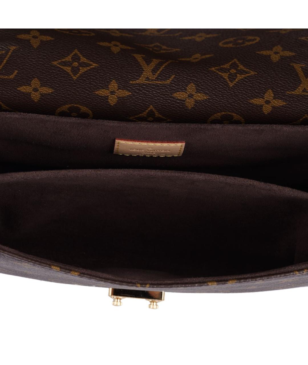 LOUIS VUITTON Коричневая кожаная сумка через плечо, фото 7